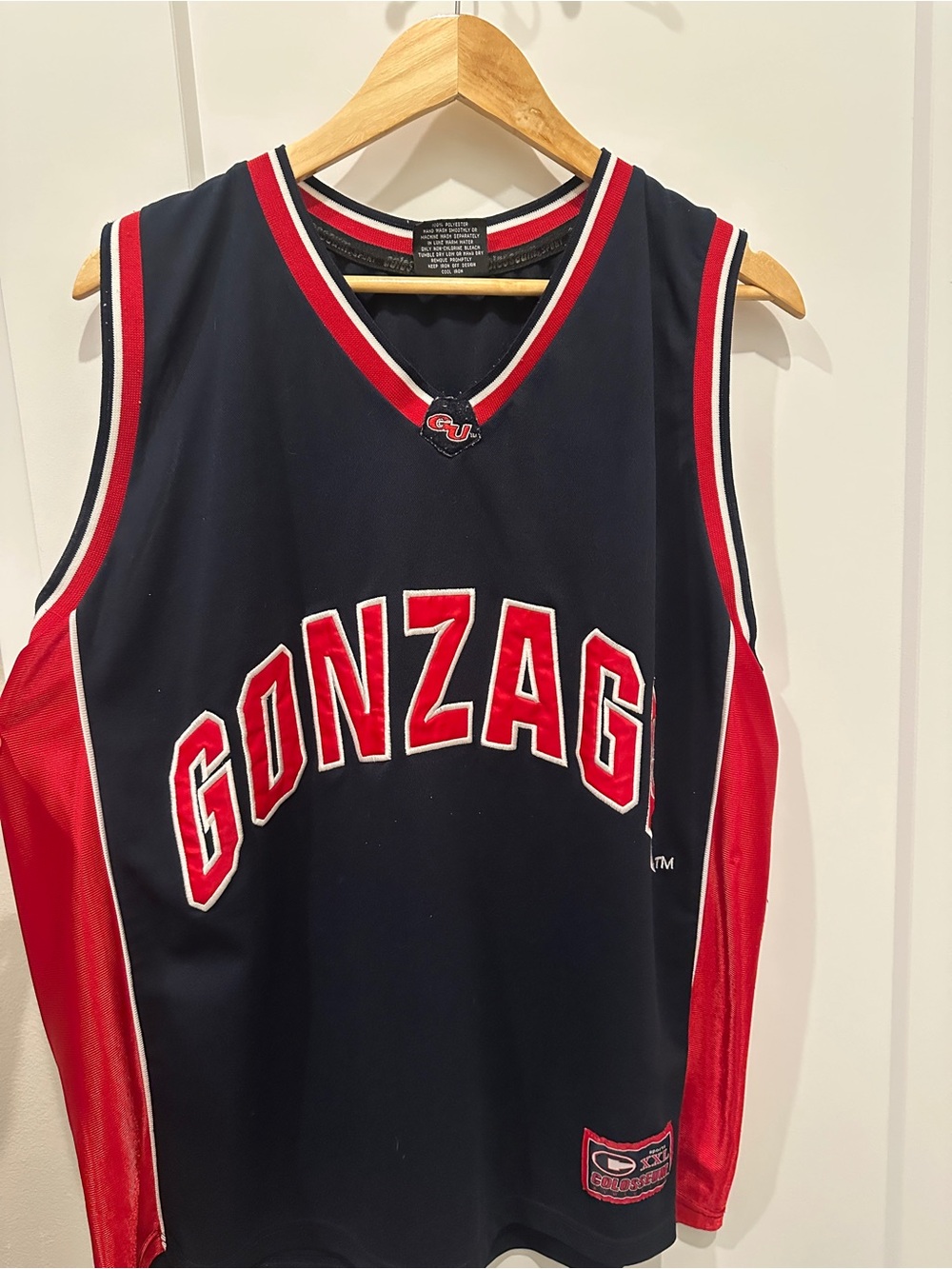 Colosseum Gonzaga Navy and Red Basketball Jersey